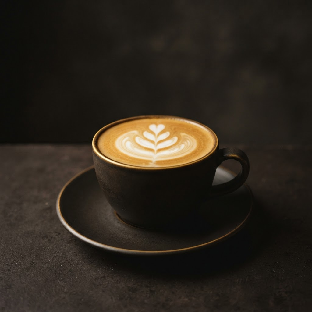 Latte / Cappuccino / Flat White, prepared in its serving vessel