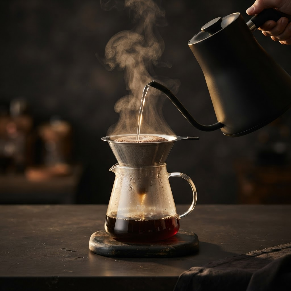 Pour-Over (mesh), prepared in its serving vessel
