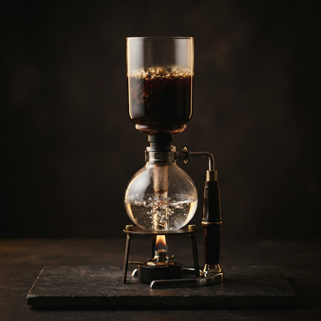 Siphon, prepared in its serving vessel