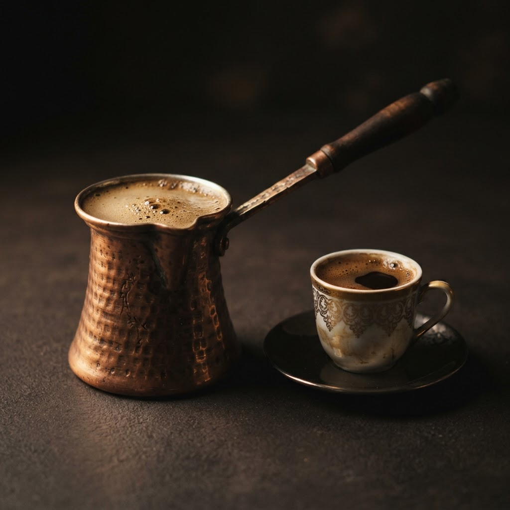 Turkish / Cezve, prepared in its serving vessel